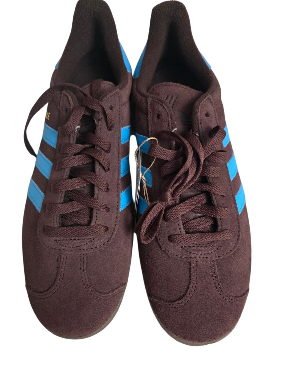 adidas Gazelle Men's Brown Suede Sneakers with Blue Stripes